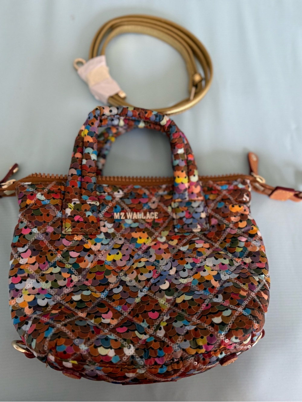 MZ Wallace Mini Multicolor Sequin Tote Bag
